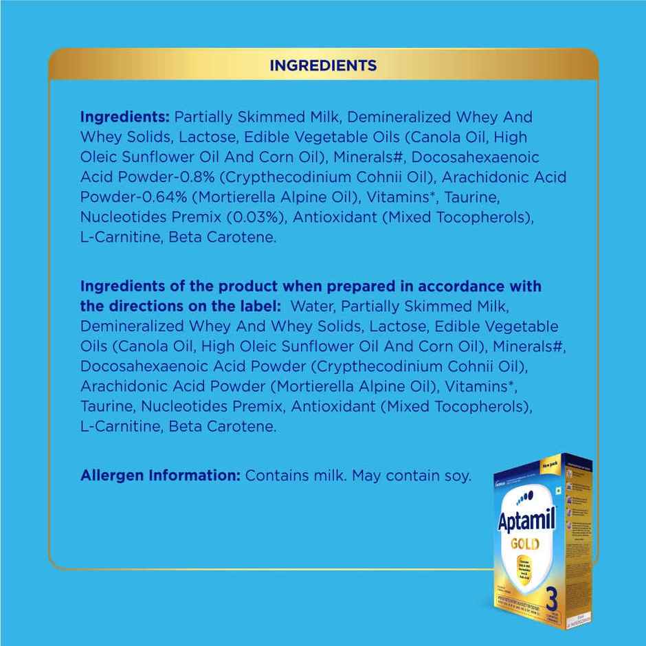 Aptamil Gold 3 Follow up Infant Formula Powder | Stage 3 | After 12 months