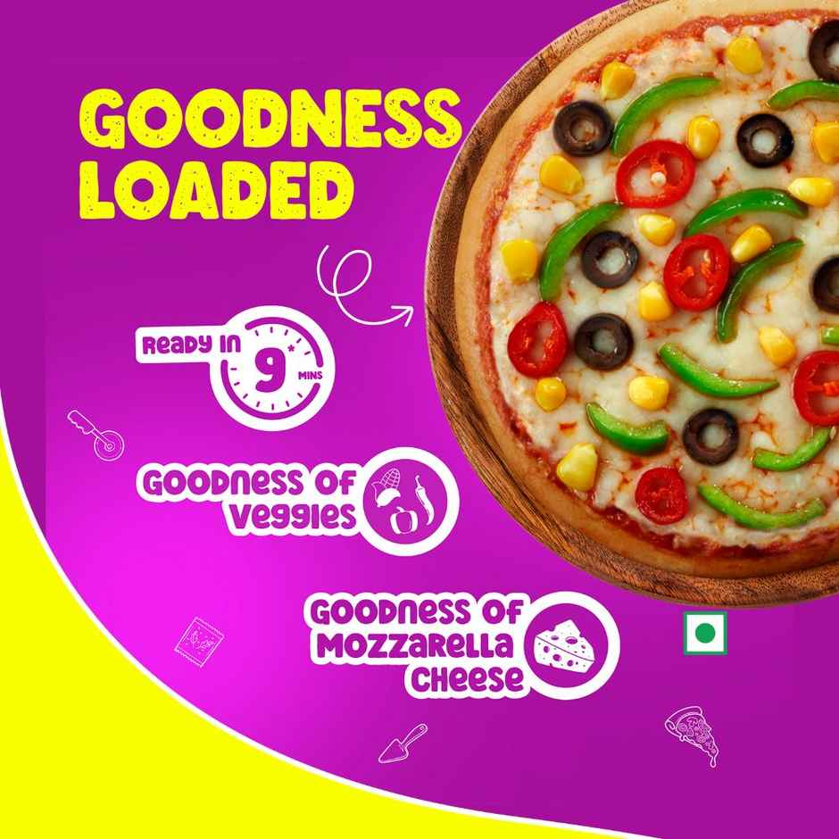 HyFun Veg Paradise Pizza, Cheesy Snack | Frozen