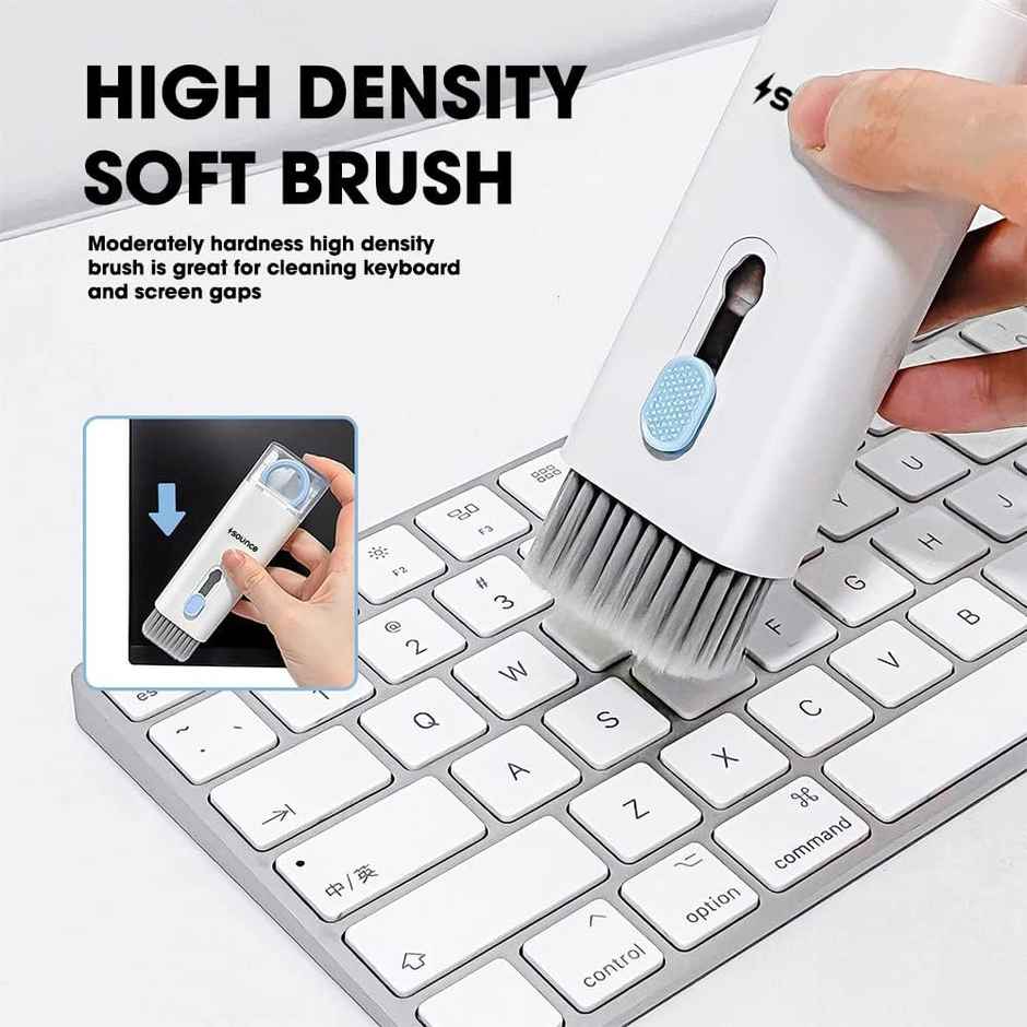 Sounce 7 In 1 Gadget Cleaning Kit, Keyboard Cleaner Kit with Brush, 3 in 1 Cleaning Pen for AirPods Pro, Multifunctional Cleaning Kit for Earphone, Keyboard, Laptop, Phone, PC Monitor - White
