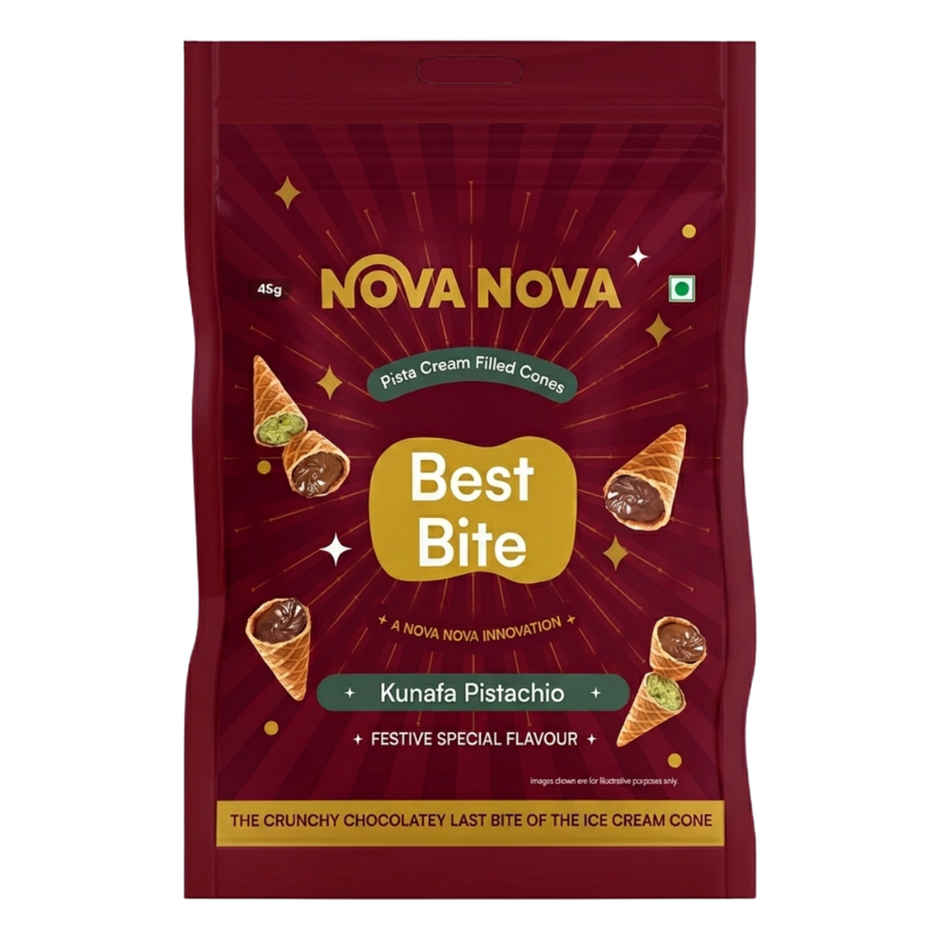 Nova Nova Best Bite Pistachio Kunafa Filled Cones | Rakhi Special Pack
