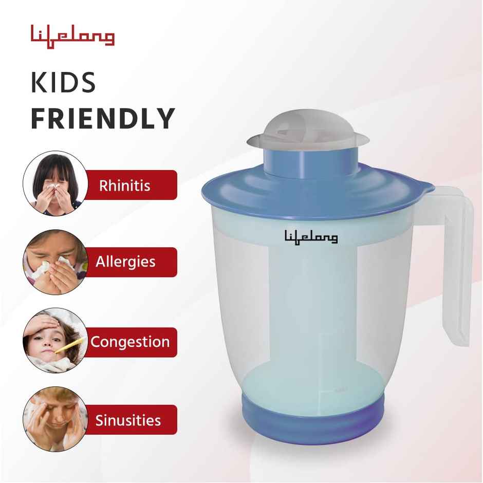 Lifelong LLS99 Steamer and Vaporizer For Cold and Cough Facial Water Adults & Kids (Blue 450 ml)