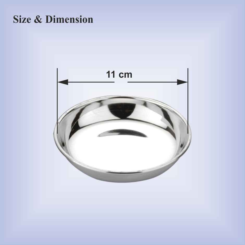 Bhalaria Stainless Steel Heavy Gauge Small Halwa Bowl | Mirror Finish | 11 cm Dia