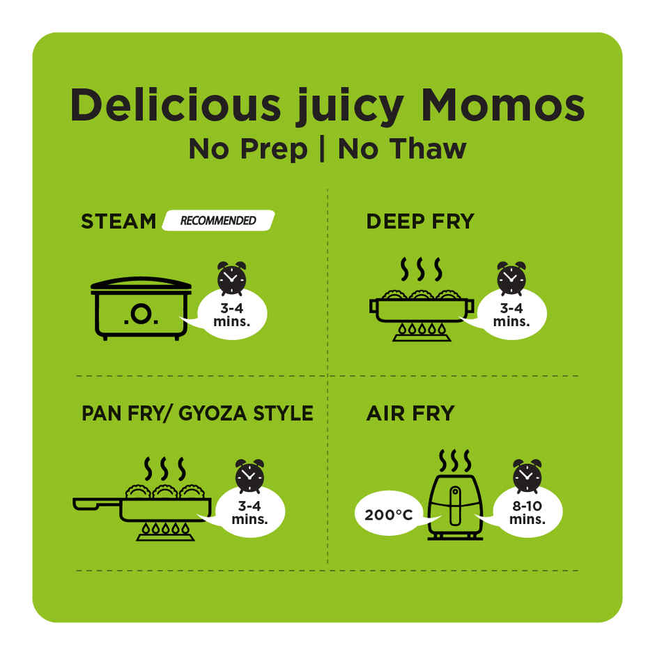 Prasuma Veg & Paneer Momos, 10 pcs | No Preservatives, MSG or Palm Oil | Only Fresh Paneer & Veggies