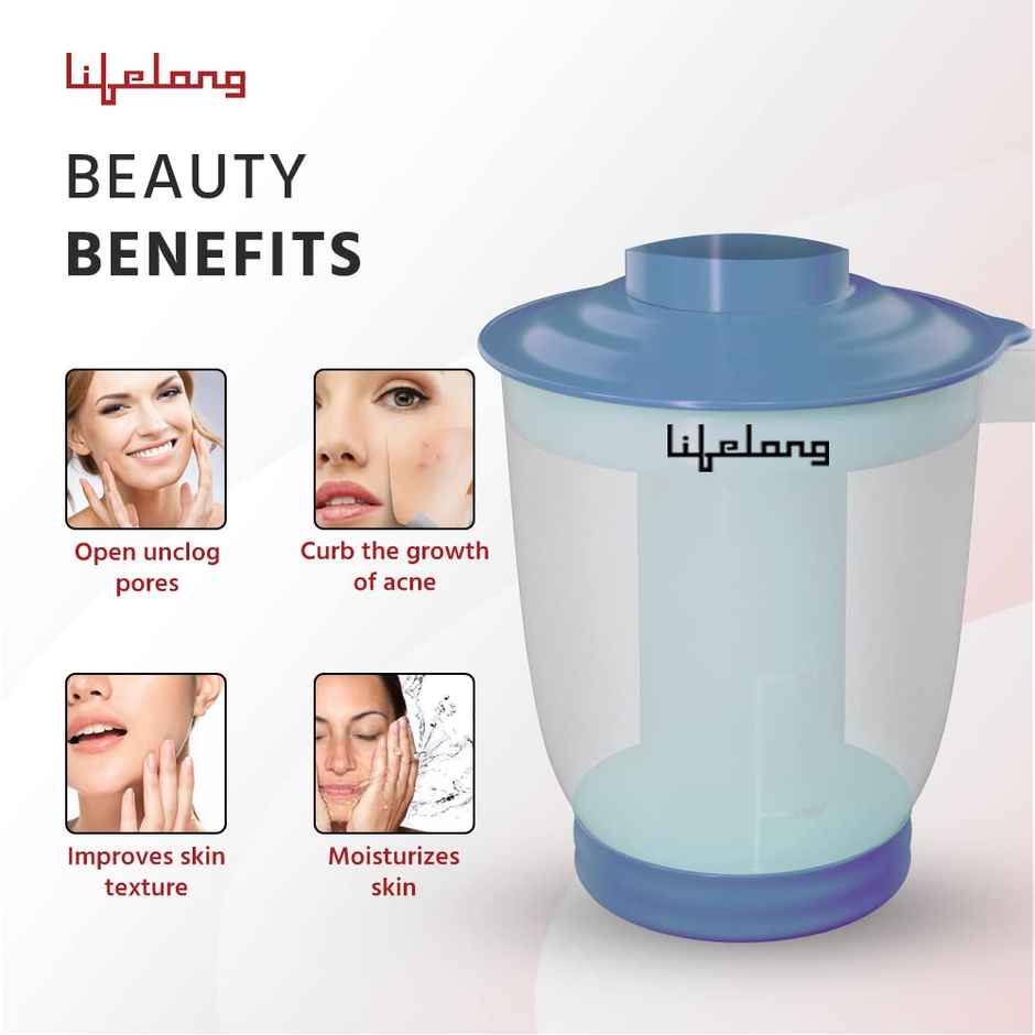 Lifelong LLS99 Steamer and Vaporizer For Cold and Cough Facial Water Adults & Kids (Blue 450 ml)