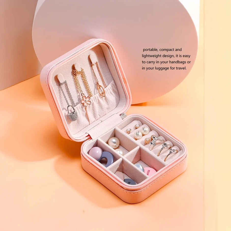 Zedak Leather Jewellery Organizer Box | Pink