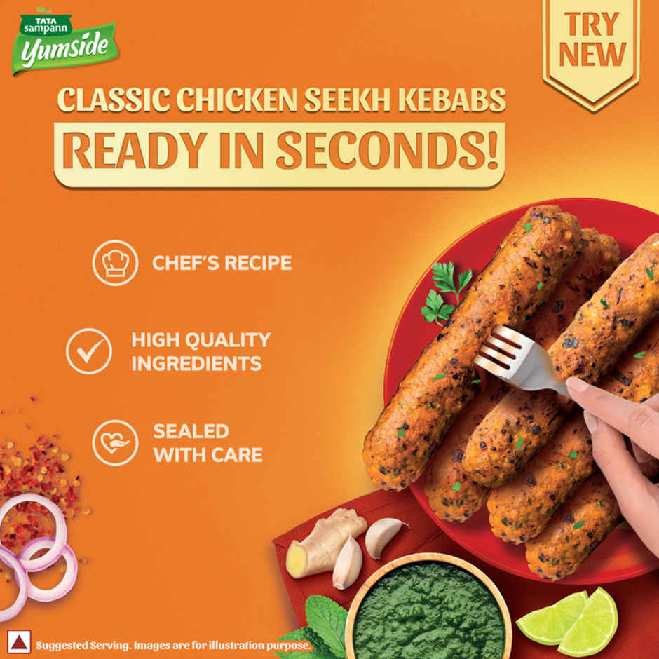 Tata Sampann Yumside Classic Chicken Seekh Kebab- Ready to Eat Combo