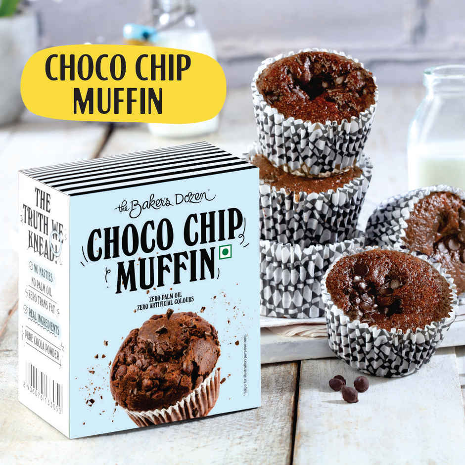 The Baker's Dozen Chocochip Muffin | Veg/Eggless Cake | Cup Cake | Tiffin Cake | Chocolate Muffin