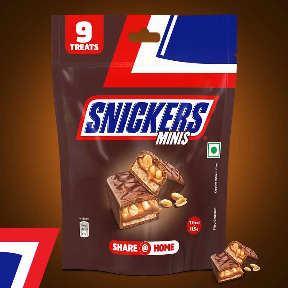Snickers Minis Chocolate Pack Loaded with Peanuts Nougat & Caramel