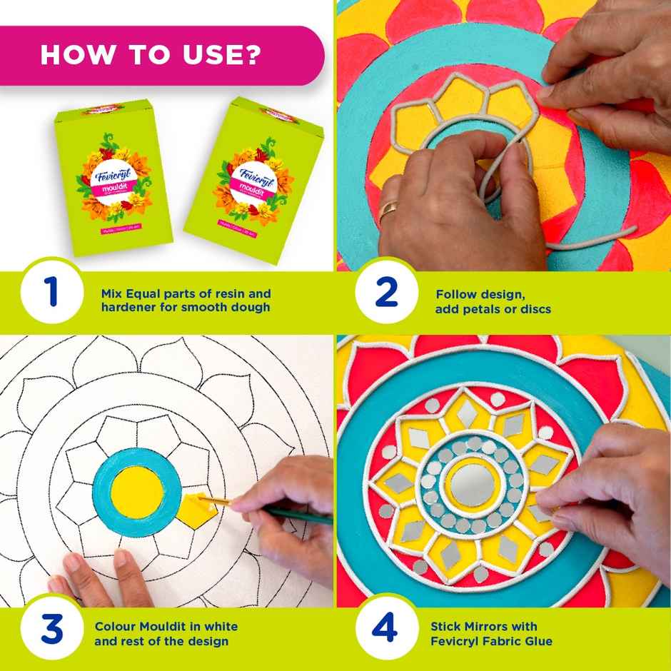 Fevicryl Indian Lippan Art Kit DIY Set | Birthday Return Gifts for 14+ Teens