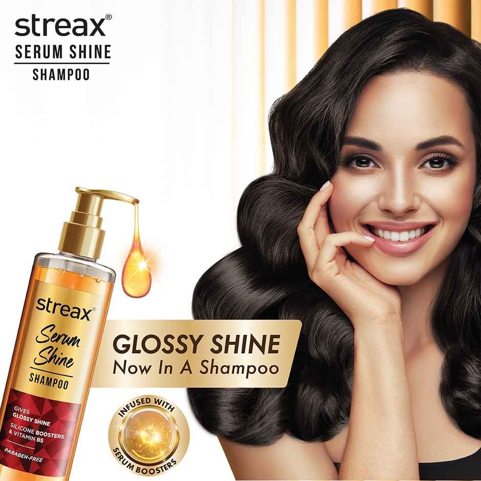 Streax Serum Shine Paraben Free Shampoo For Frizzy And Dry Hair With Silicon Boosters