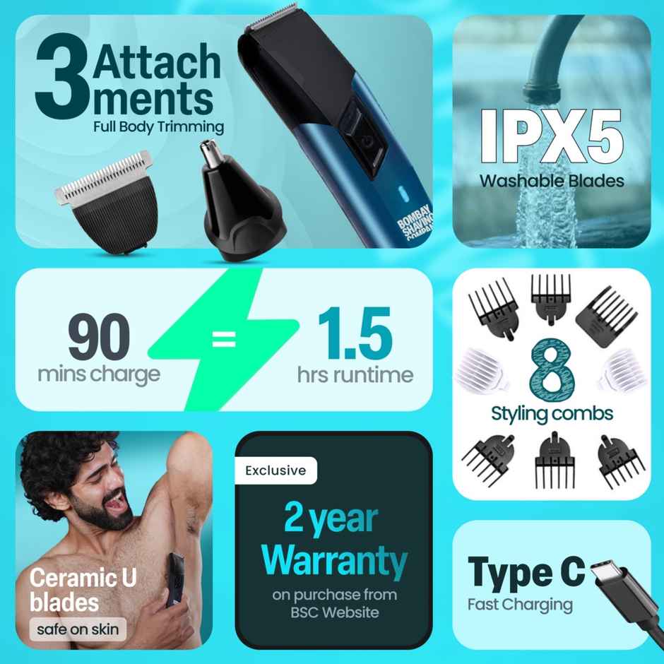 Bombay Shaving Company 11-in-1 Grooming Kit for Men | Type C