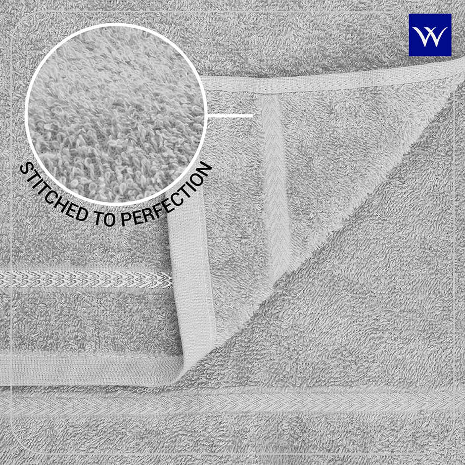 Welspun Quick Dry Cotton Dobby Weave Super Absorbent Ultra Soft Hand Towels Set | Grey