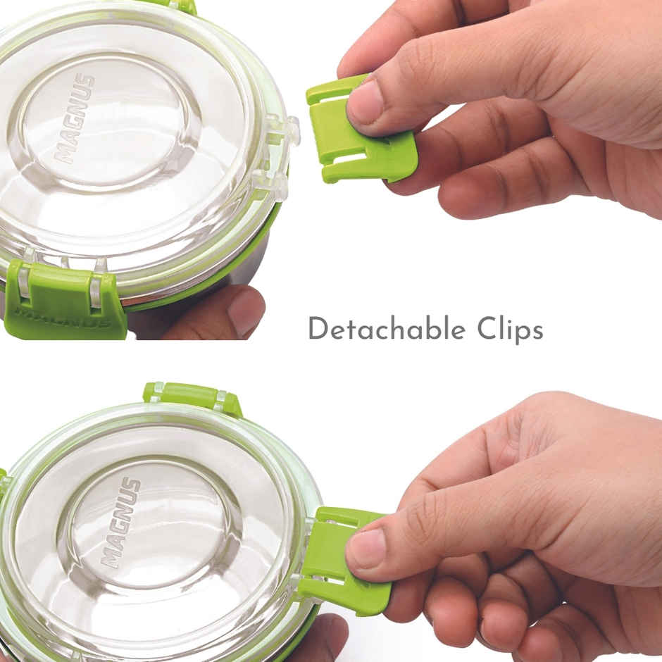 Magnus Klip Lock Stainless Steel Container- 450 ml