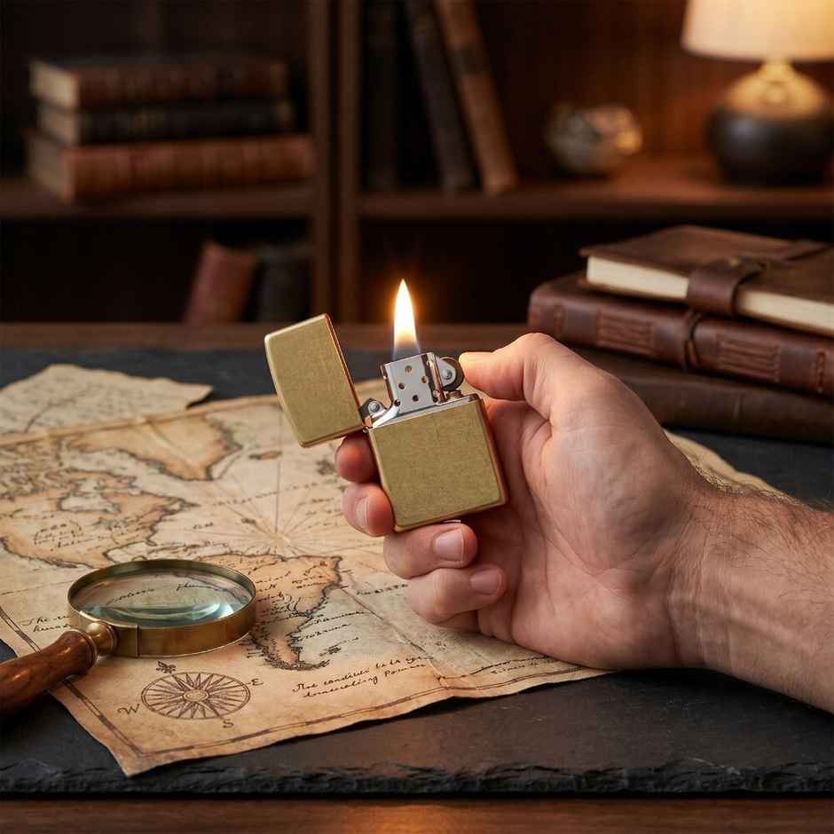 Zippo Classic Street Brass Windproof Pocket Lighter 