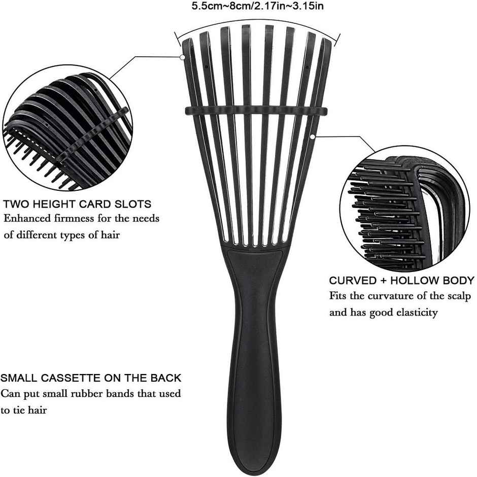 Bronson Professional Wet And Dry Hair Detangler Hair Brush With Spacing Clip | Color May Vary