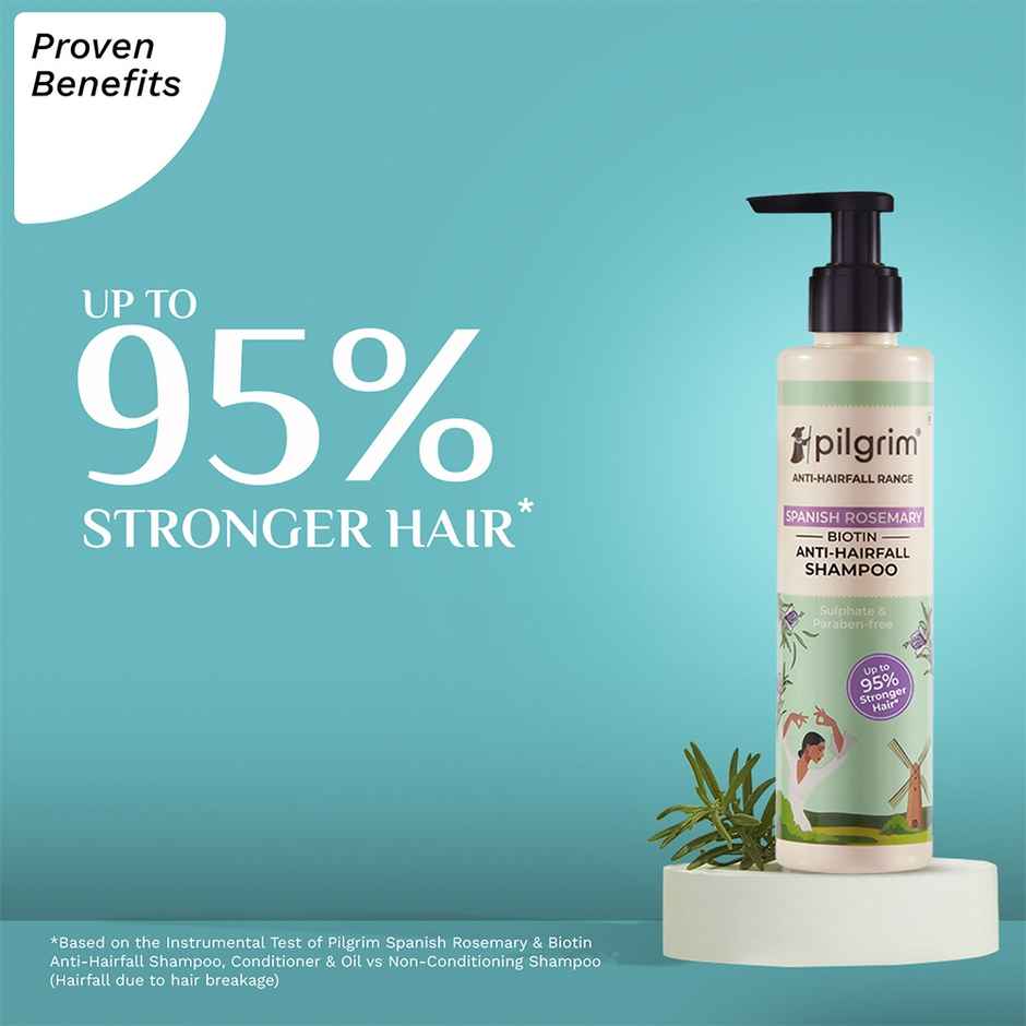 Pilgrim Rosemary & Biotin Anti Hairfall Shampoo for Reducing Hair Loss & Breakage