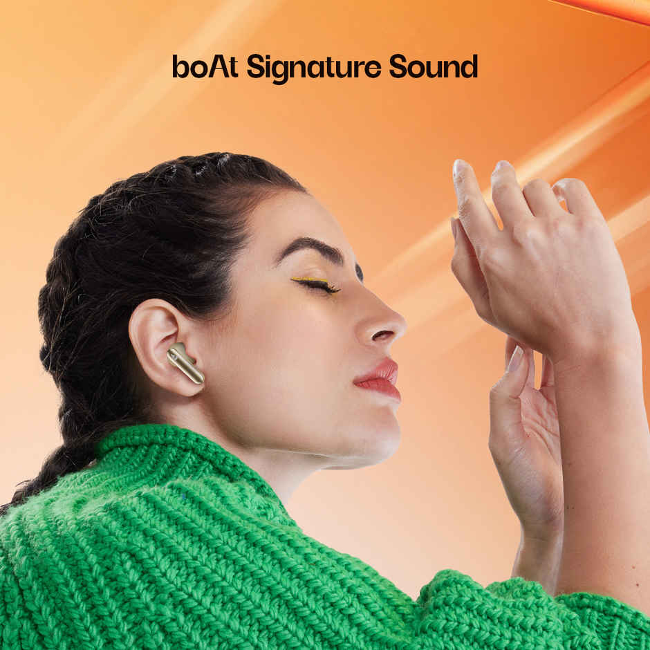 boAt Airdopes 301 TWS Earbuds W 75H Playtime, Quad Mics Enx Tech Beast Mode For Gaming Sunset Blush