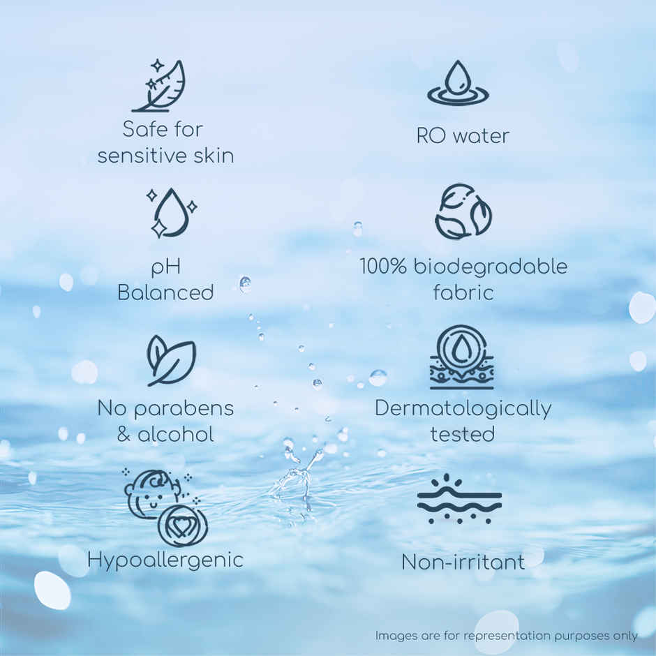 Little's AquaSense Baby Wipes | 100% Biodegradable Aloe Vera Pure Water Wipes for Sensitive Skin