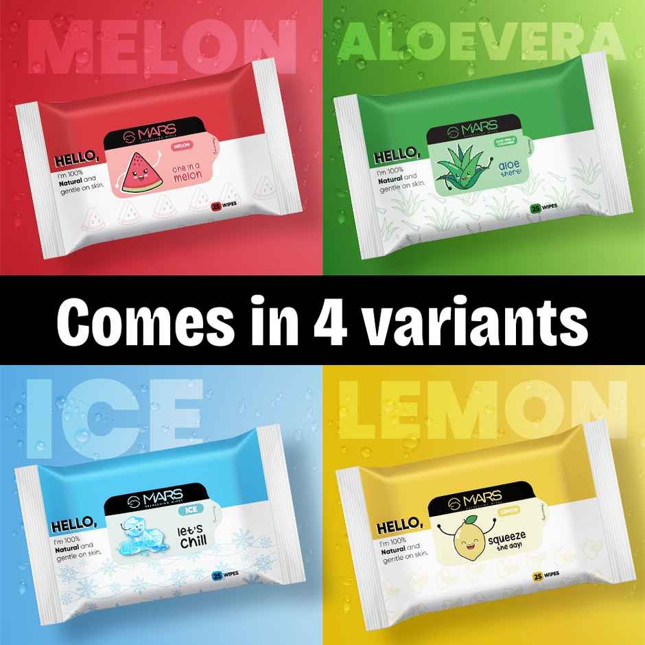 MARS Cosmetics Refreshing Wet Wipes For Face Wipes Ice | 25 Pulls Per Pack