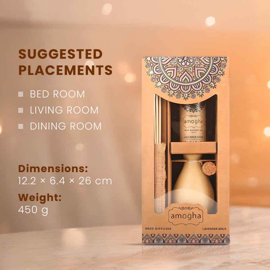 IRIS Amogha Lavender Khus Reed Diffuser Gift Set