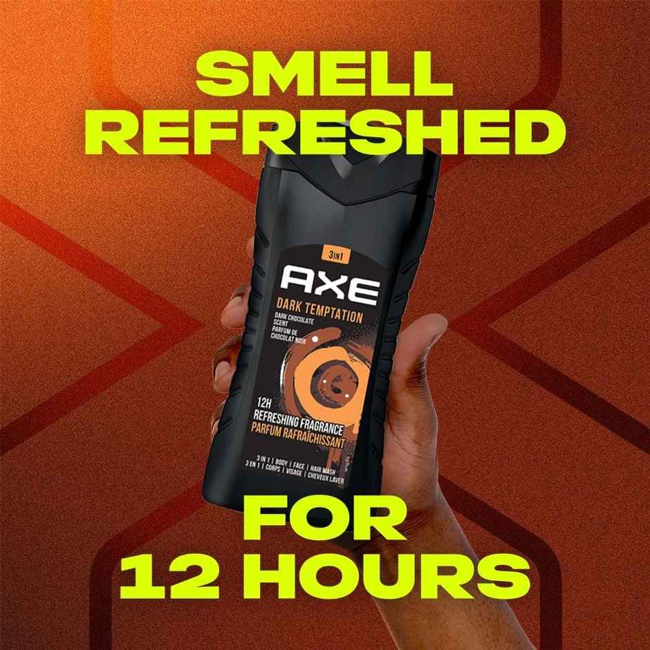 Axe Dark Temptation 3-in-1 Body,Face & Hair Wash | For Men