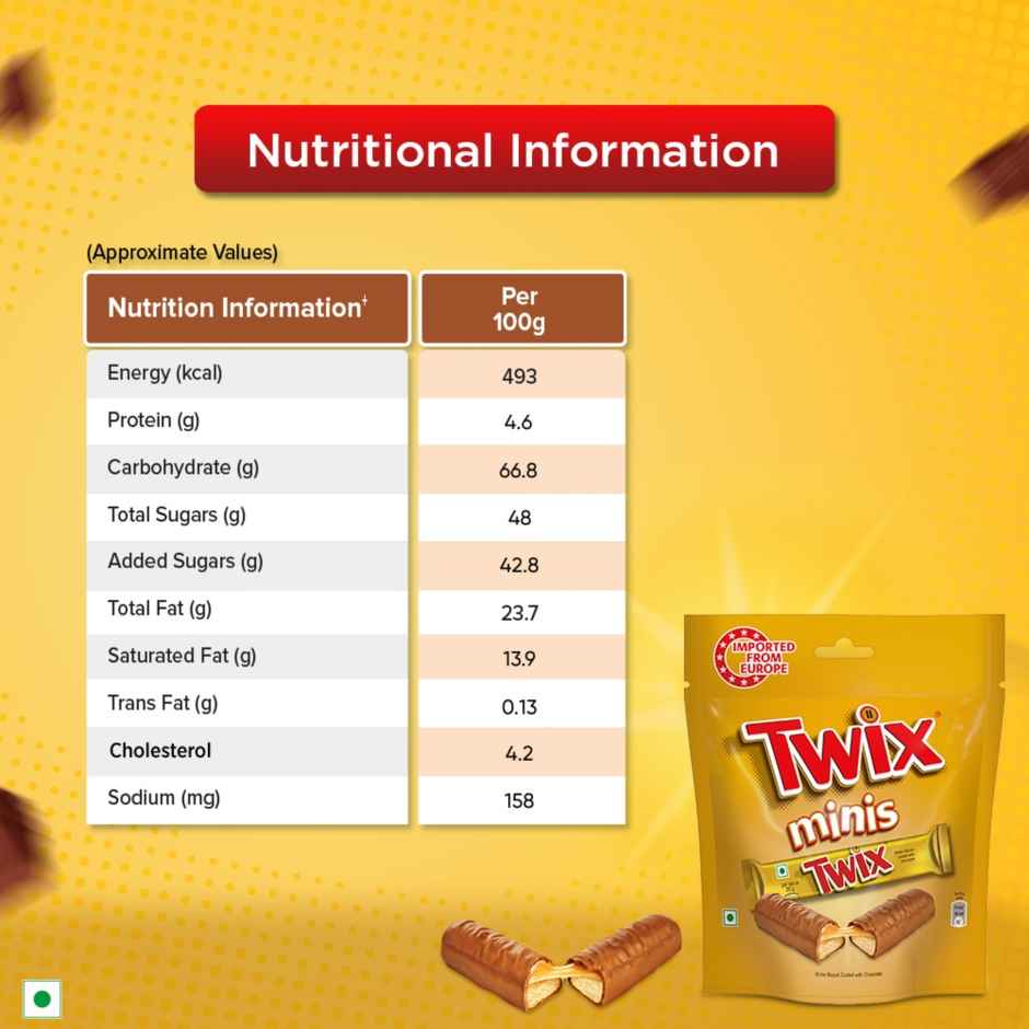 Twix Minis Cookie Caramel Chocolate Pack | 5 Mini Treats Inside