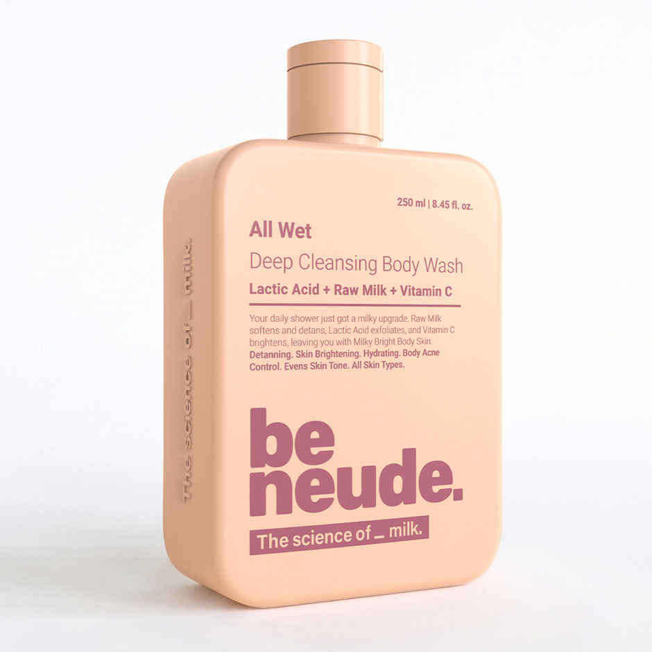 Be Neude Skin Deep Cleansing, Detanning, Hydrating Milk Body Wash - All Wet