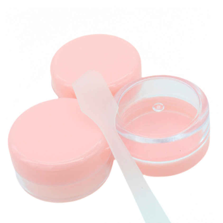 Plastic Multipurpose Cosmetic Travel Pouch Kit with 3 Empty Refillable Bottles & 3 Jars | Se7en