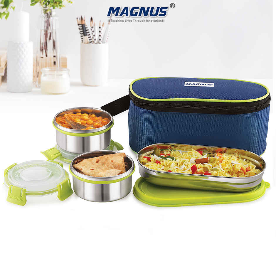 Magnus Avanza 3 Prime Lunch Box Set | Stainless Steel | Airtight Leakproof | Insulated Cover