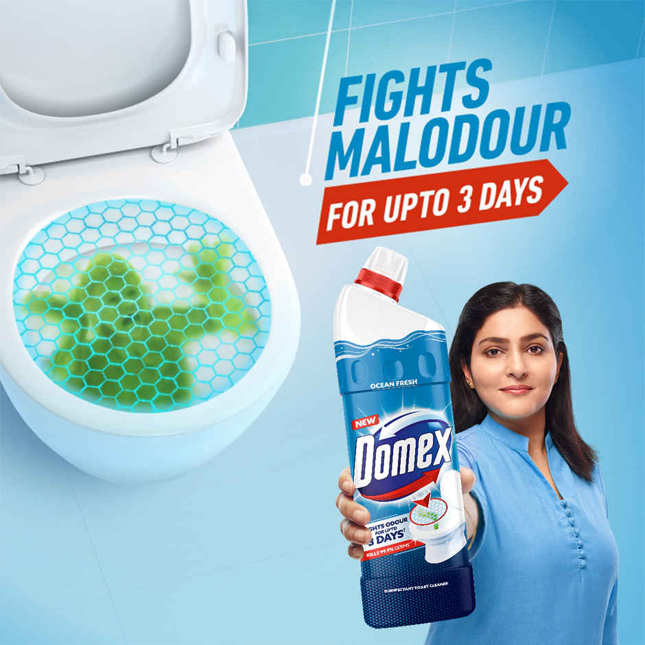 Domex Ocean Fresh Toilet Cleaner Liquid (1L) & Vim Lavendar Ultrapro Floor Cleaner | Pouch (1.8L) Combo 