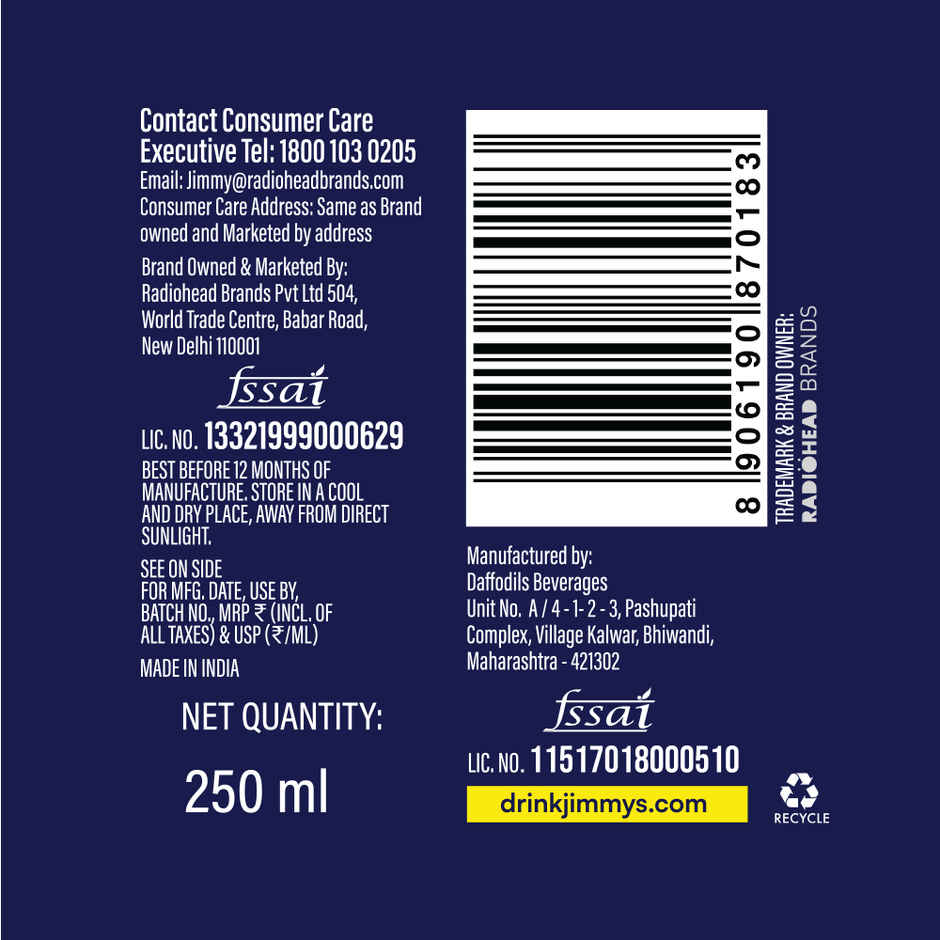 Jimmy's Zero Sugar Tonic Water Combo