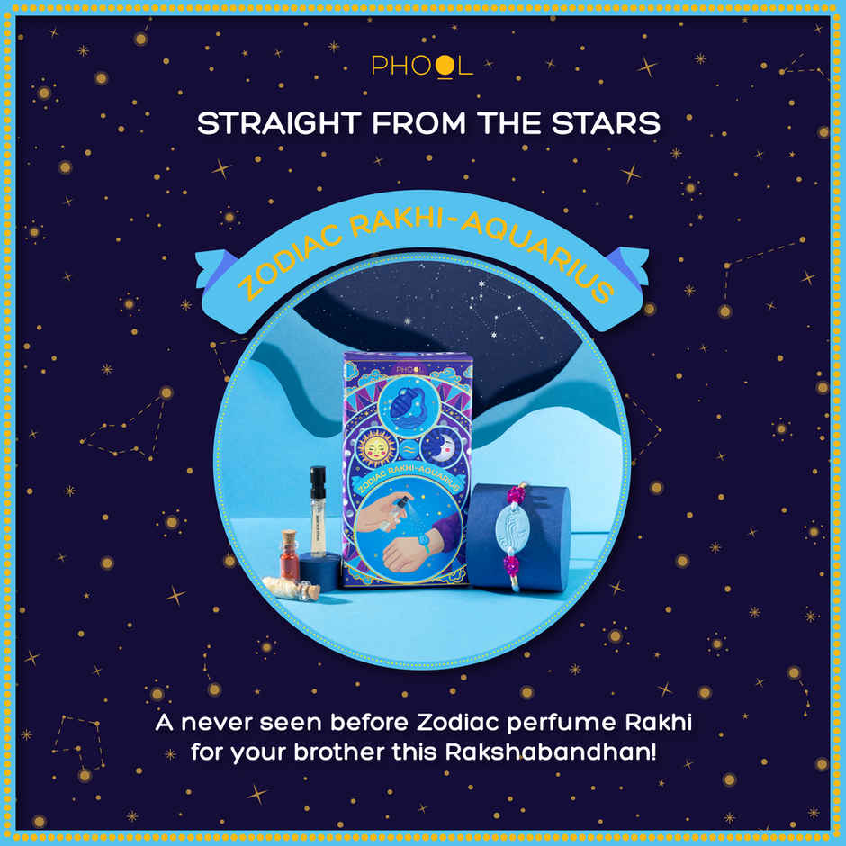 Zodiac Aquarius Rakhi for Brother (Phool)
