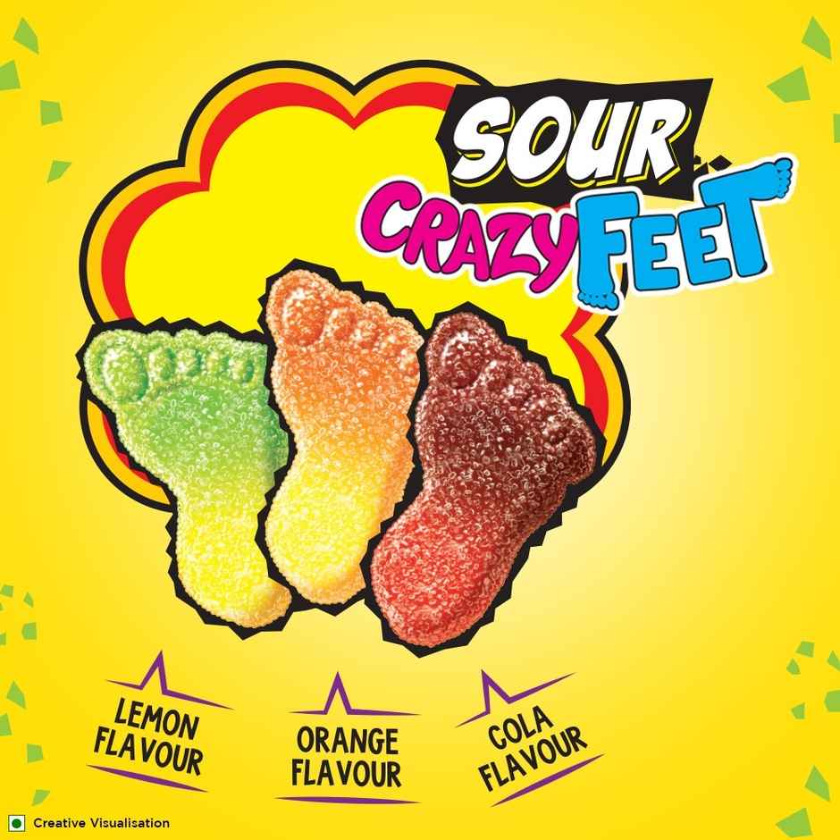 Chupa Chups Sour Crazy Feet Assorted Flavour Soft Candy Combo