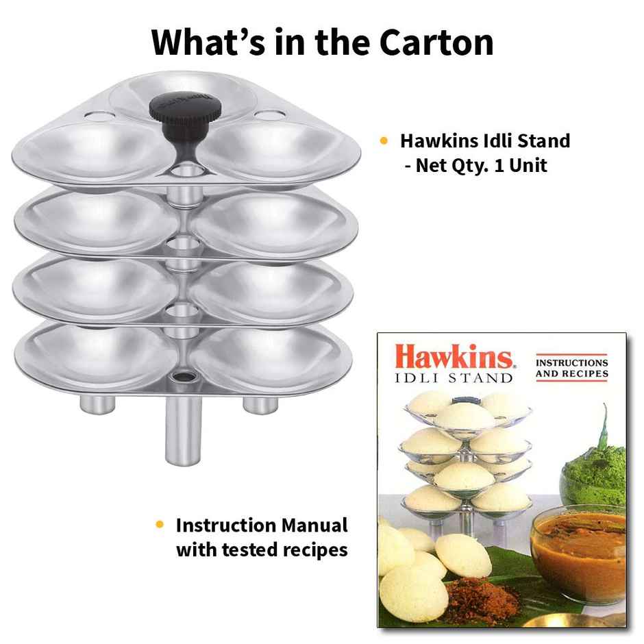Hawkins Idli Stand For 5 Litre Cooker 12 Idli Pan For 5 Litre And Bigger Pressure Cookers - Silver