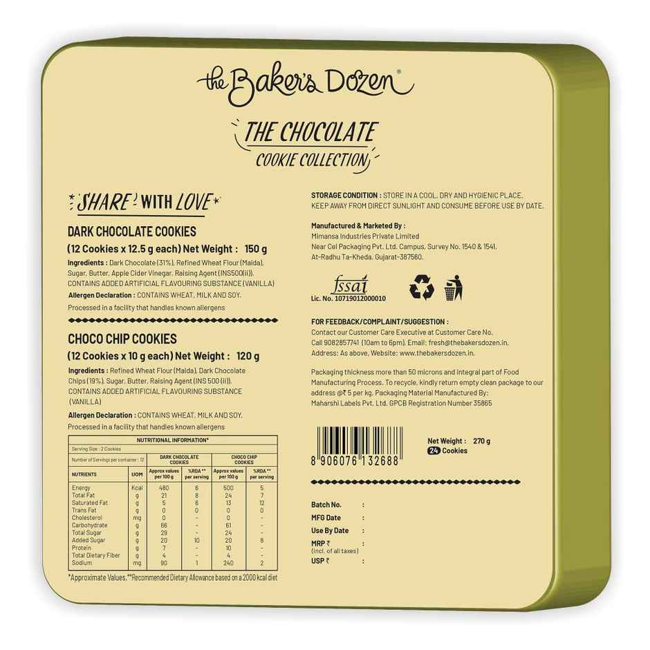 The Baker's Dozen Chocolate Cookie Collection | Diwali Gift Hamper | Chocolate Cookie Hamper
