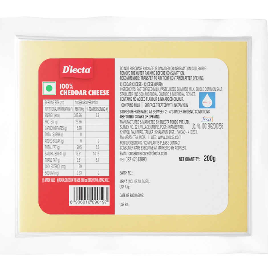 D'lecta 100% Cheddar Cheese Blocks