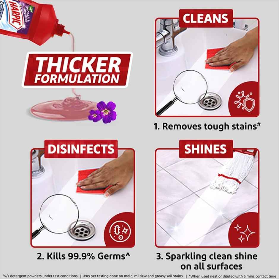 Harpic Floral Bathroom Cleaner Liquid | Removes Bathroom Stains