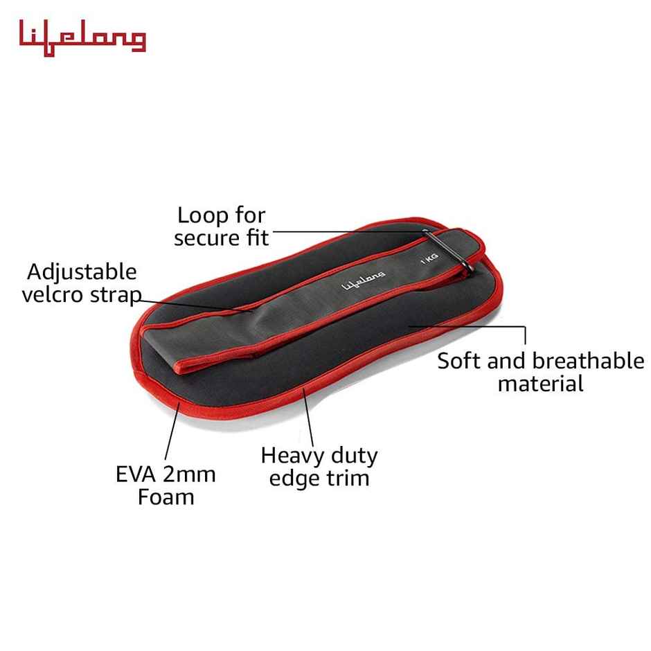 Lifelong Adjustable Ankle Weight For Running Jogging Cycling Sand Filled Set 1 Kg X 2