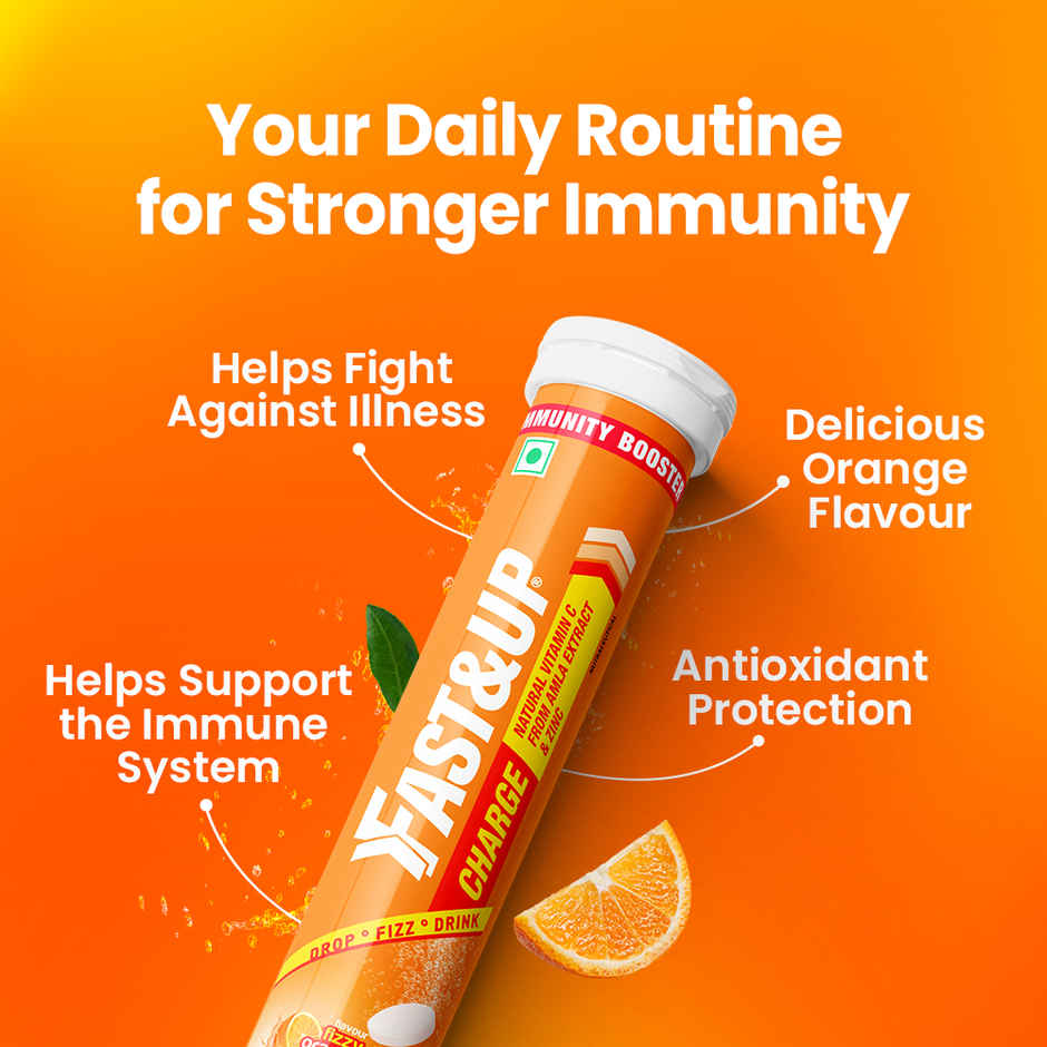 Fast&Up Charge Vitamin C Immunity Booster | Orange Flavour