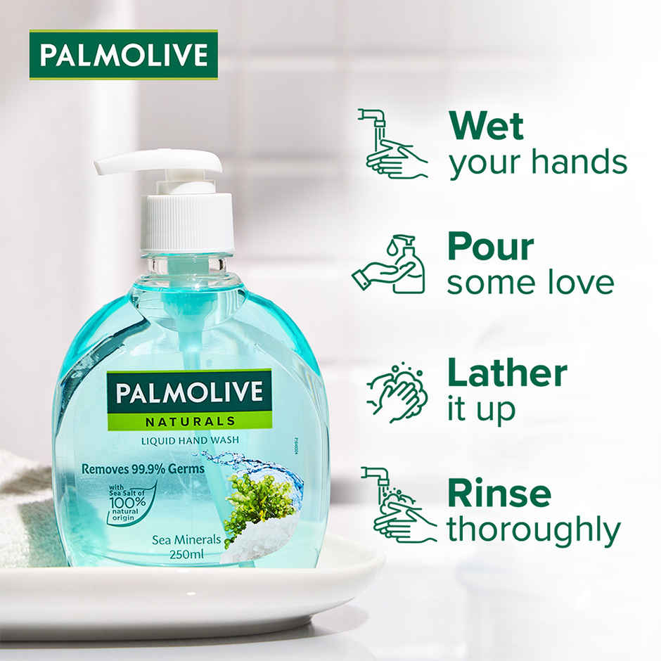 Palmolive Naturals Sea Minerals Liquid Hand Wash | Remove 99.9% of Germs | Refreshing Fragrance
