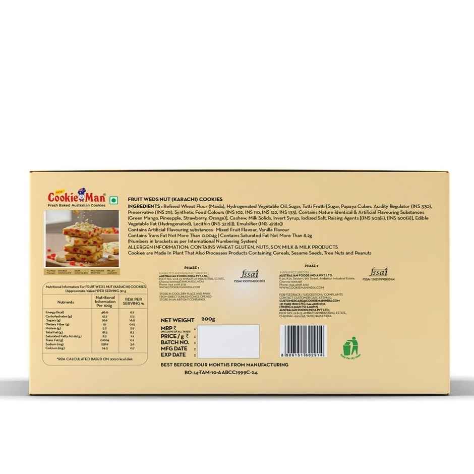 Cookie Man Premium Fruit &Nut Cookies