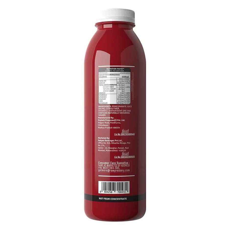 RAW Pressery Pomegranate Juice | Fruit Juice | No Added Sugar | Not From Concentrate