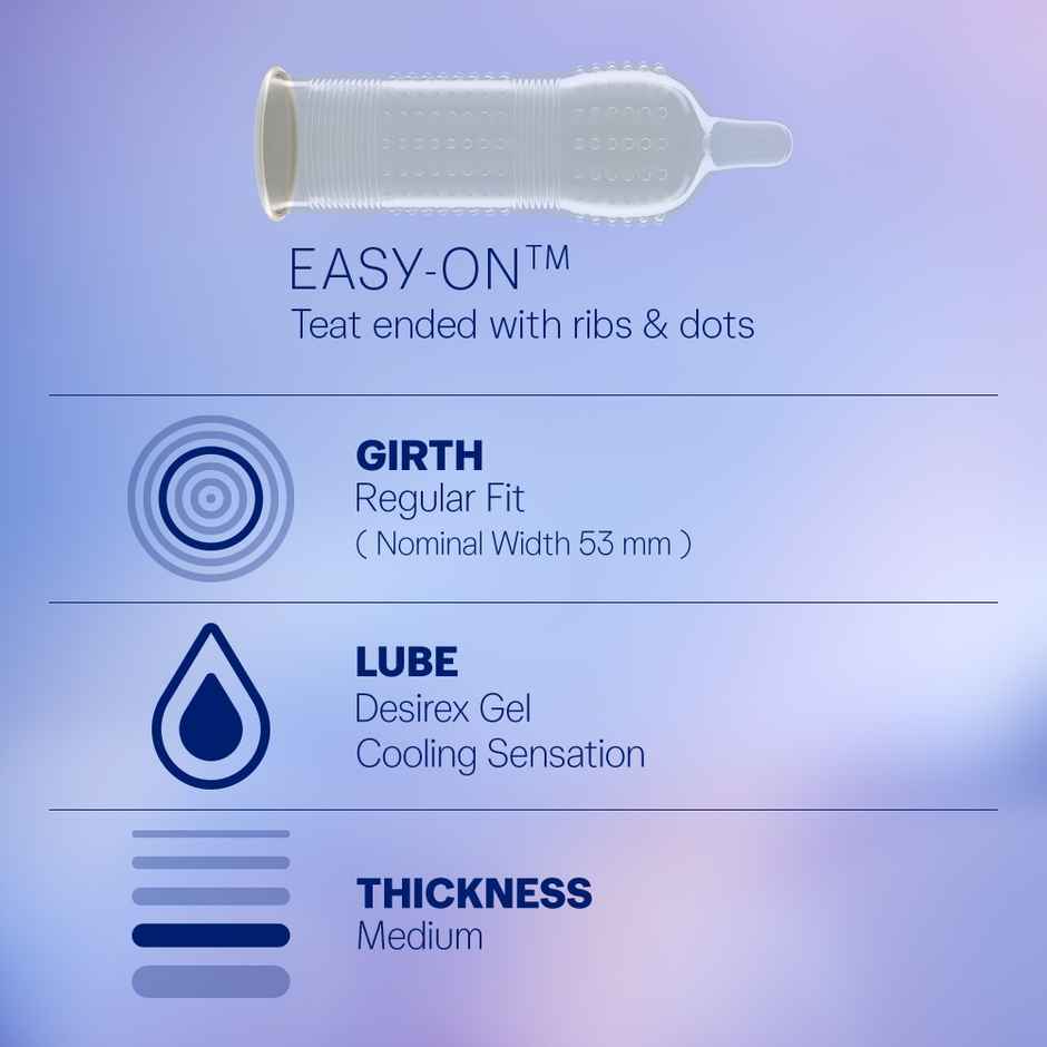 Durex Intense Condoms For Her Dotted And Ribbed Condom With Desirex Gel(10pc) & Durex Play Lubricant Gel Tingling(50ml) Combo