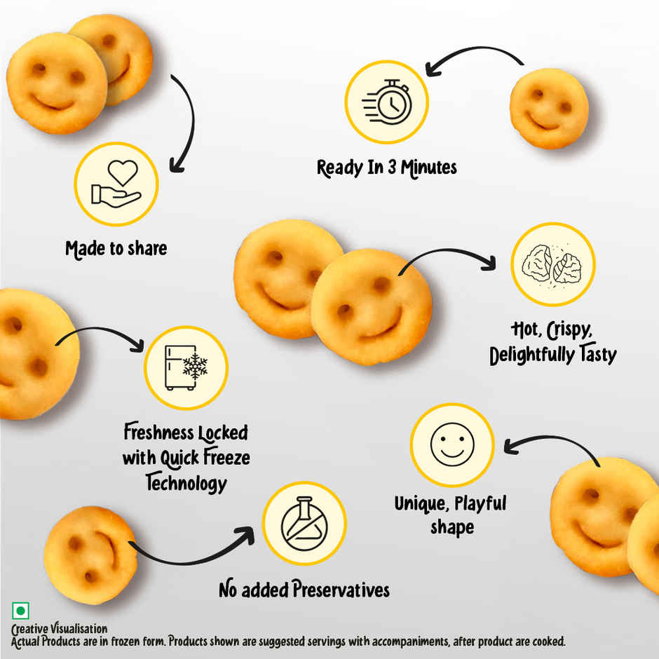 Hellmann'S Roasted Garlic Mayo (85g) & Mccain Smiles | Crispy Potato Snacks | No Added Preservatives (415g) Combo 