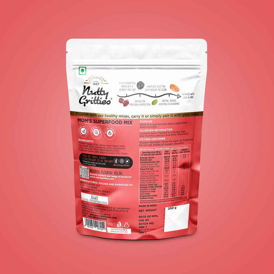Nutty Gritties Mom's Trail Mix - High Protein, Omega-3, Energy Boost