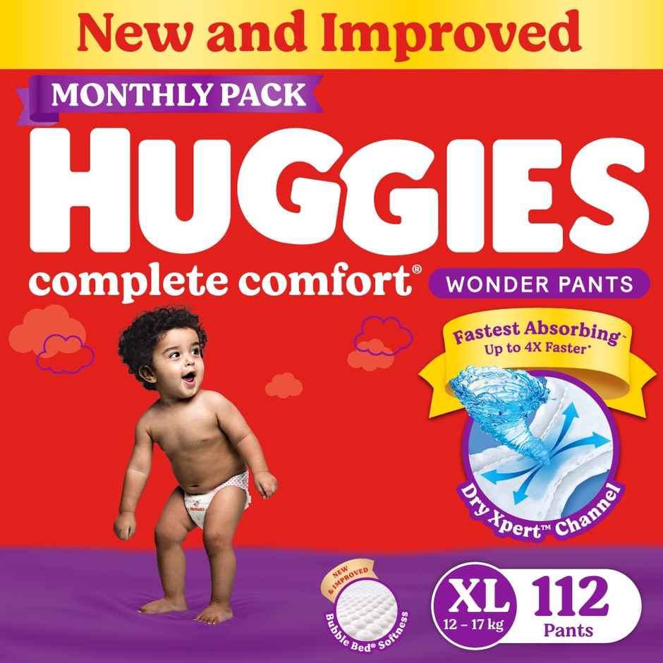 Huggies Wonder Pants Baby Diapers | Pant Style | XL | 112 pcs