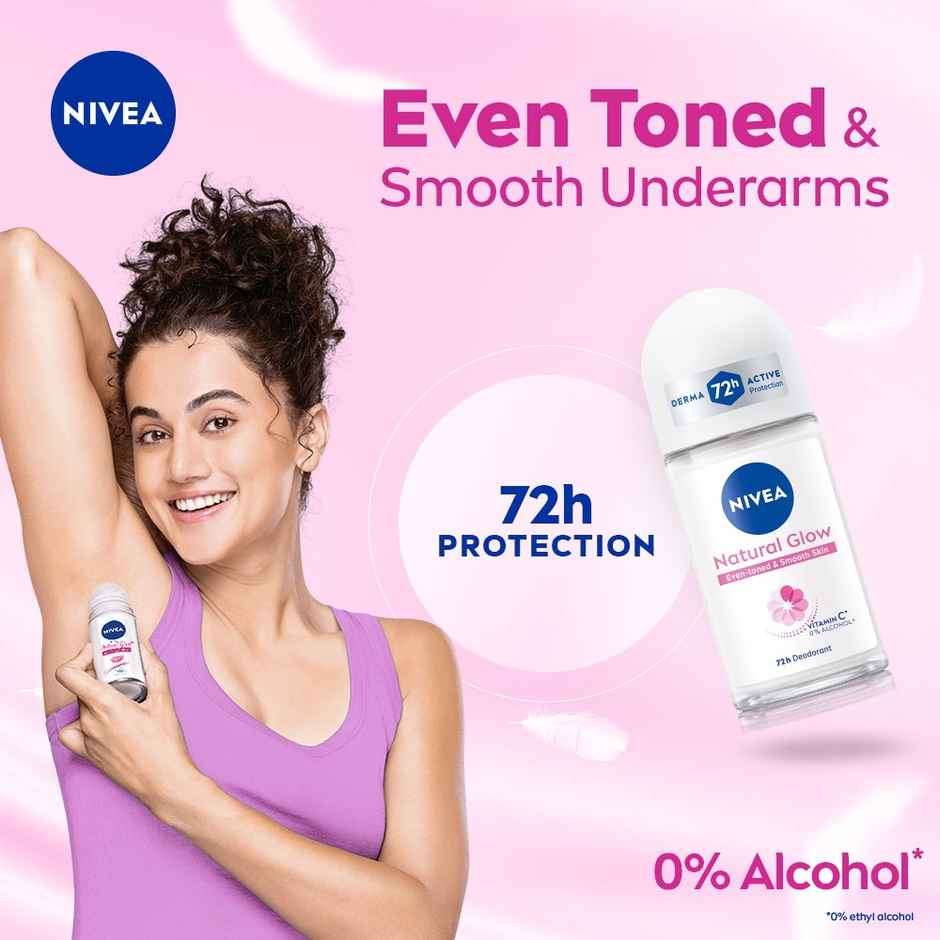Nivea Natural Glow Even-toned & Smooth Skin 72h Protection Roll On Combo