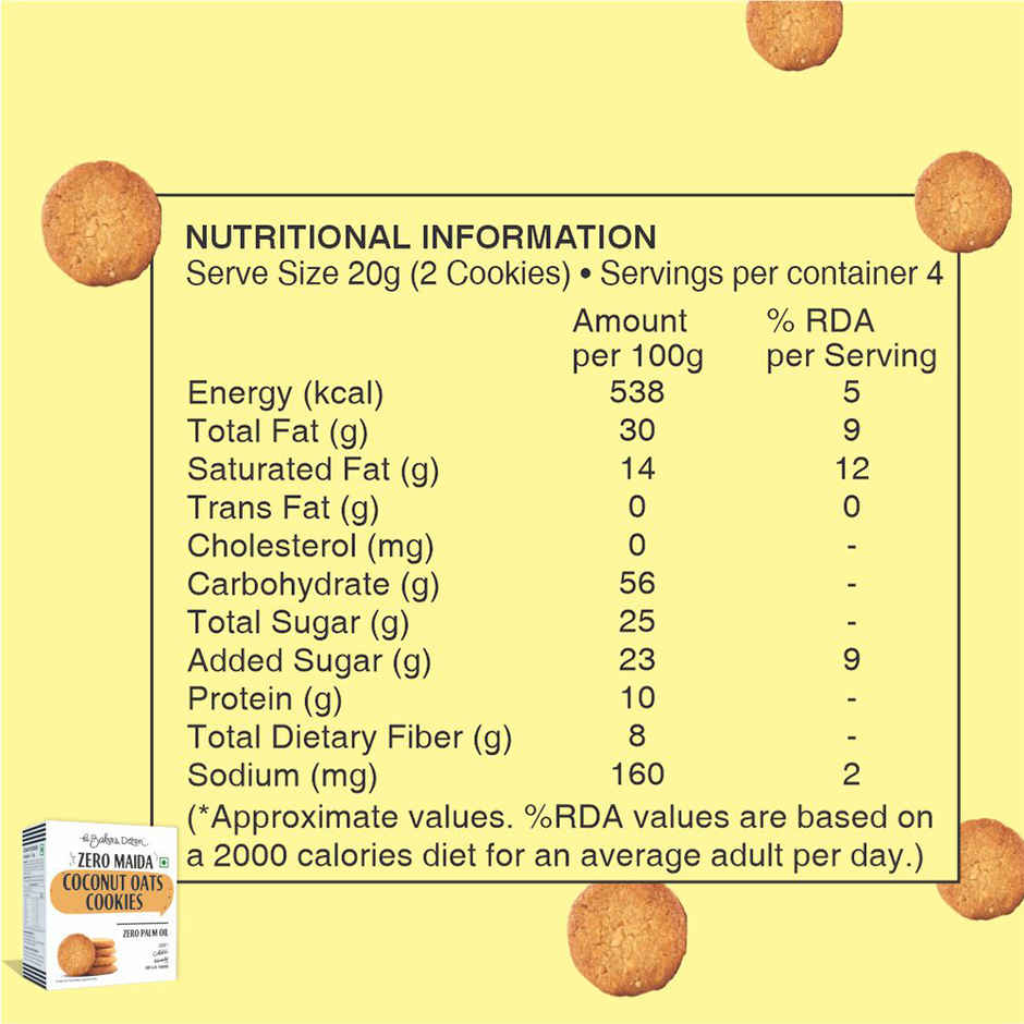 The Baker'S Dozen Zero Maida Elaichi Rusk (80g) & The Baker'S Dozen Zero Maida Coconut And Oats Biscuits Cookies | Maida-Free And Trans Fat-Free (80g) Combo