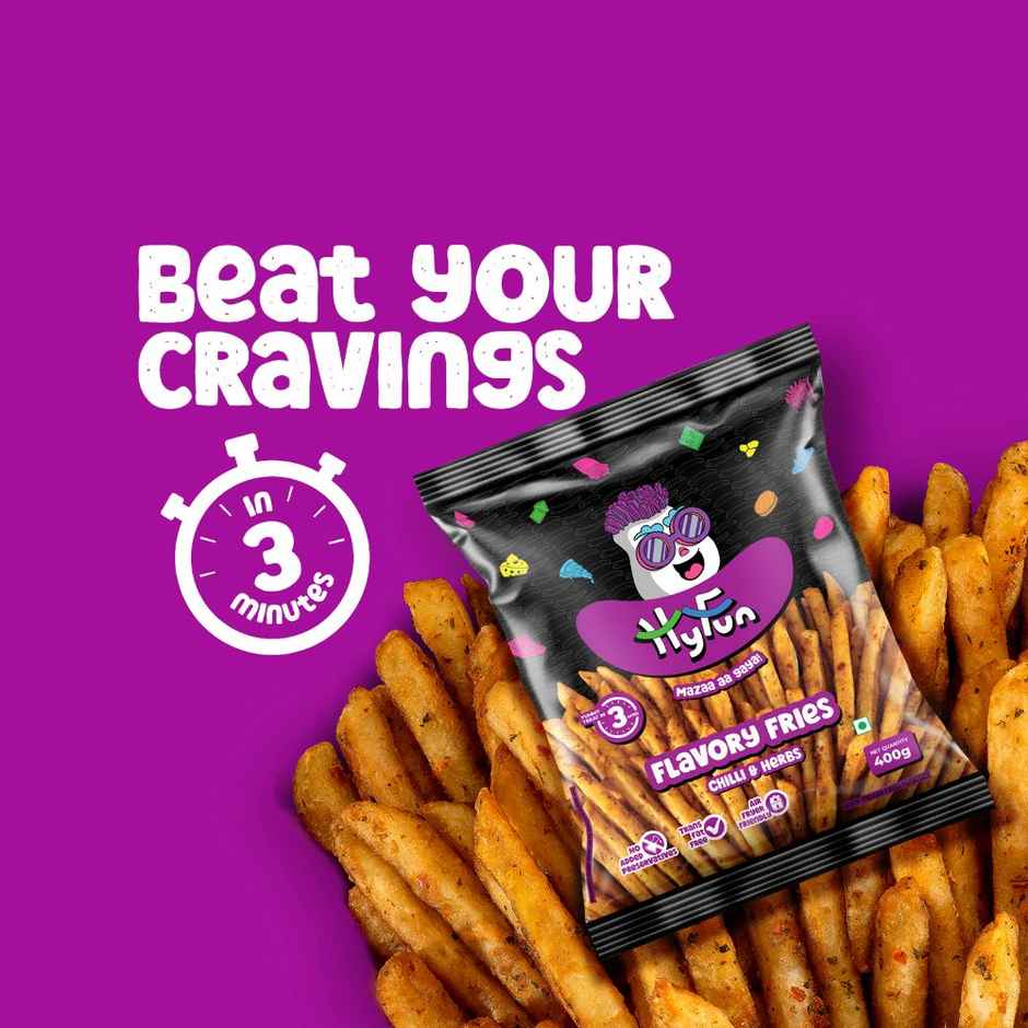 HyFun Flavory Fries | Chilli & Herbs, Air Fryer Friendly | Frozen