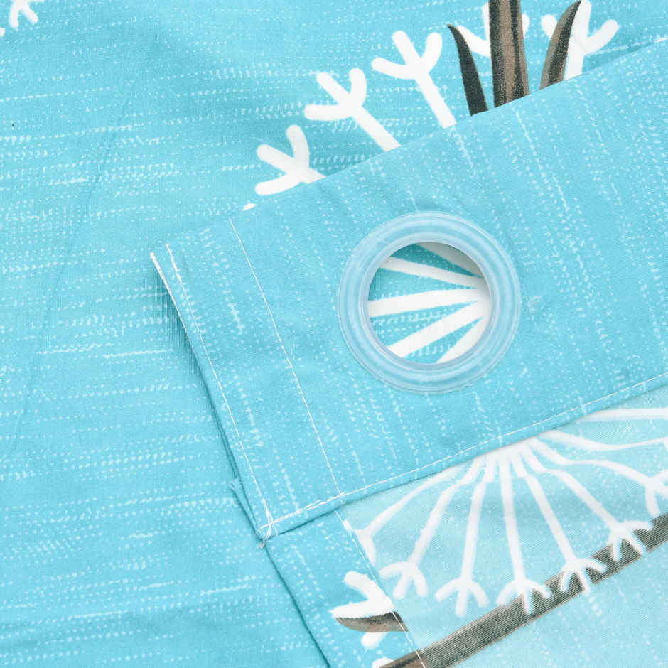 BAY6 Polyester Window Curtains | Set of 2 | 5x4 ft | Light Blue